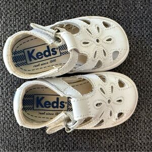 Keds White Sandals with Perforated Design